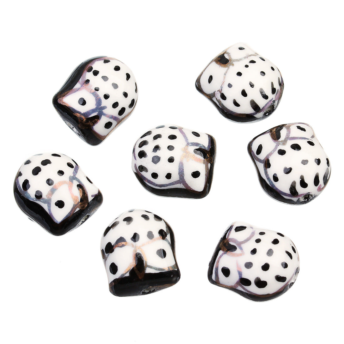 Cuentas de cerámica de búho de 10 piezas al por mayor